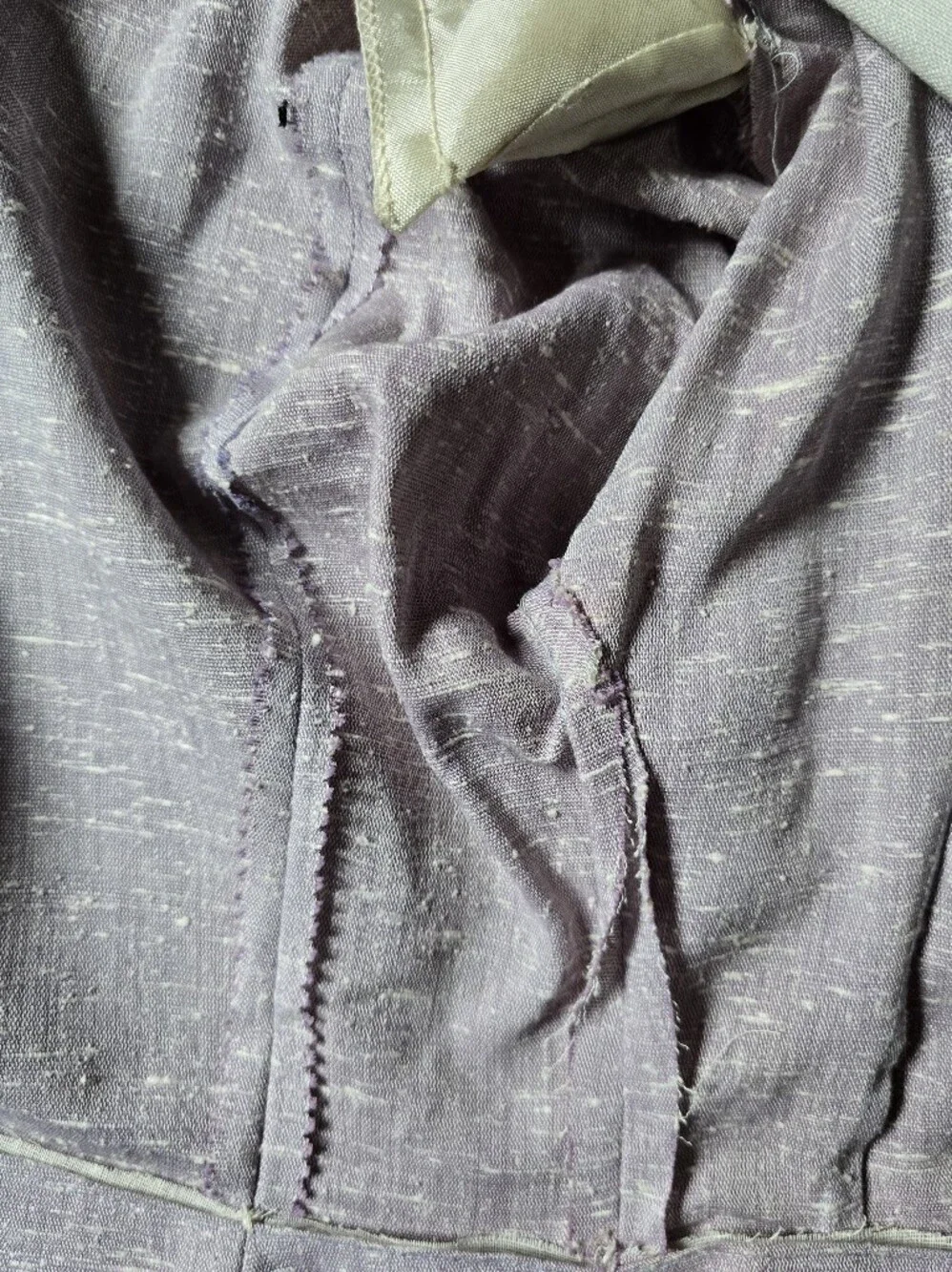 Vintage 40s or 50s Retro Linen Texture Suit Jacket Grey Lilac XXS